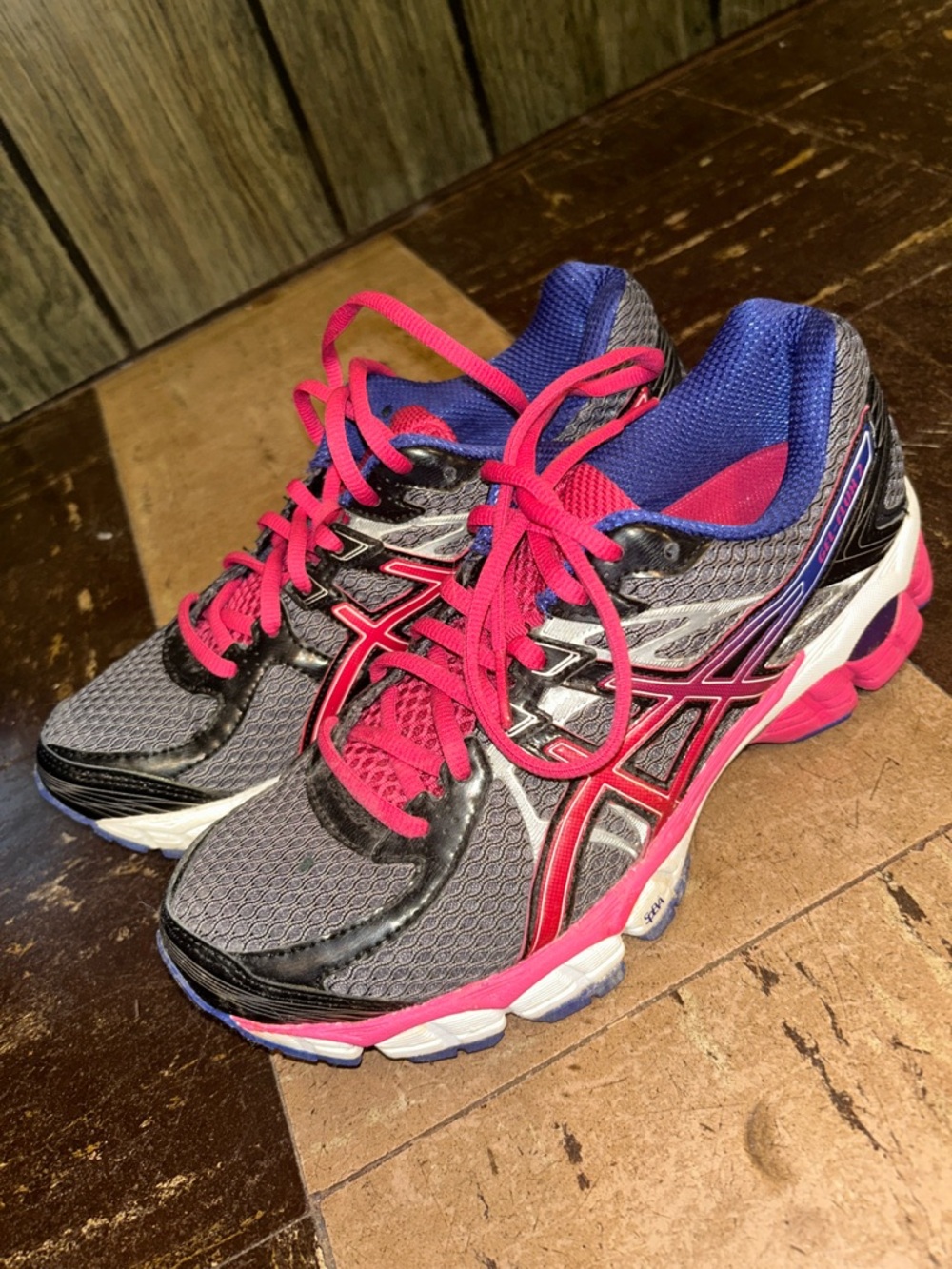 Asics Gray and Pink Women's Running Sneakers